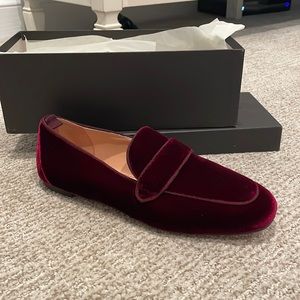 Jcrew velvet minimal tan loafer